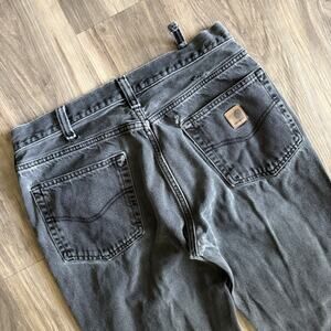 Vintage Carhartt Jeans Black Faded Men's Size 32x30 100065-001 Work Wear WORN